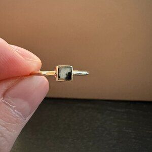 MEJURI Dalmatian Jasper Square Ring, 14K Gold, Size 6